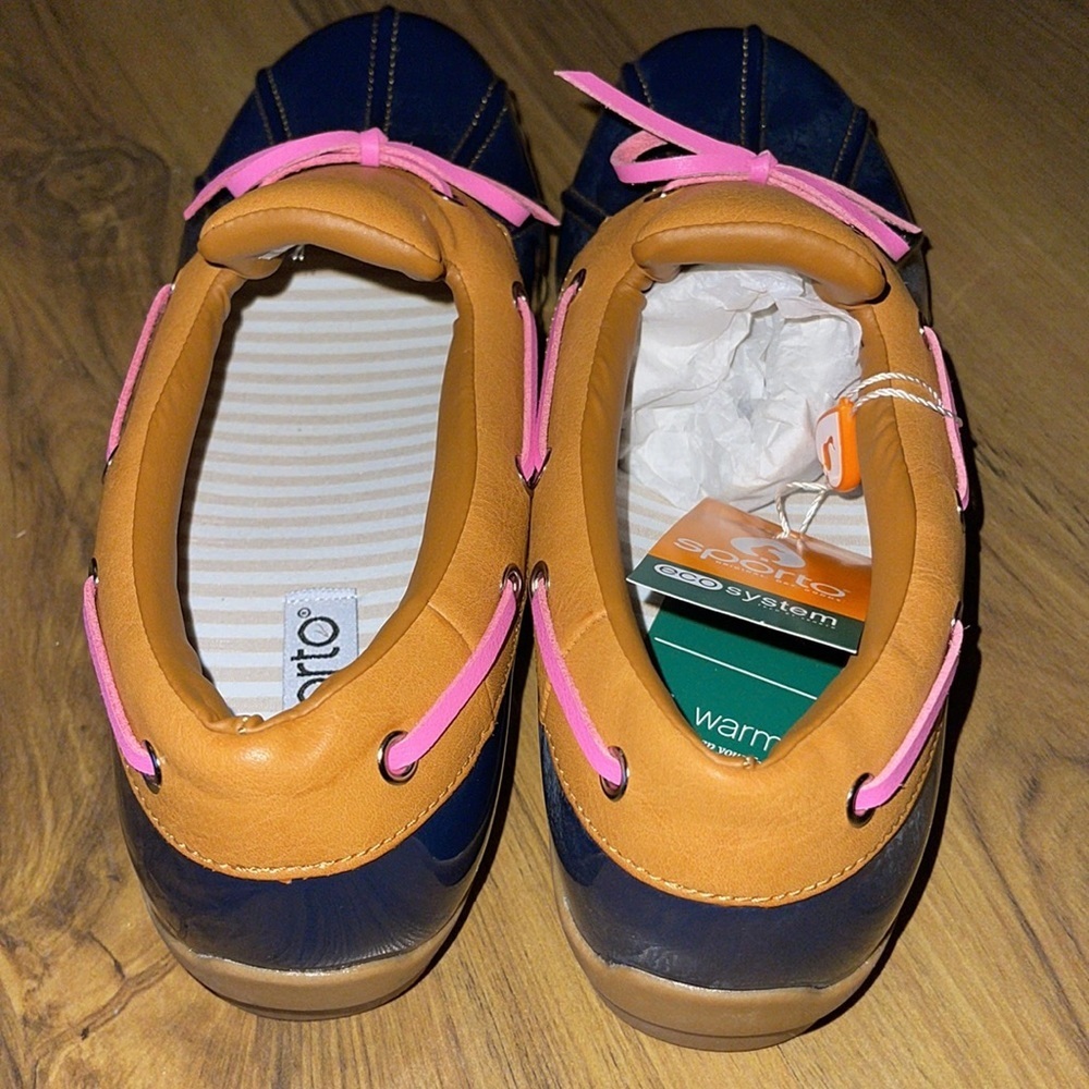 Sporto Women’s Patty Navy/Pink Duck Shoe Boots Size 10 New - Picture 4 of 5